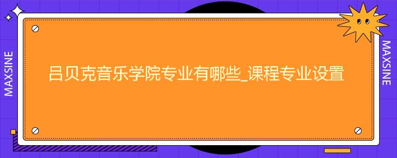 吕贝克音乐学院专业有哪些_课程专业设置