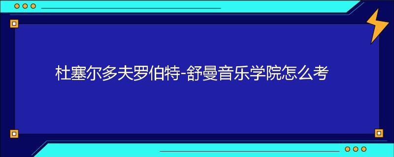 杜塞尔多夫罗伯特-舒曼音乐学院怎么考