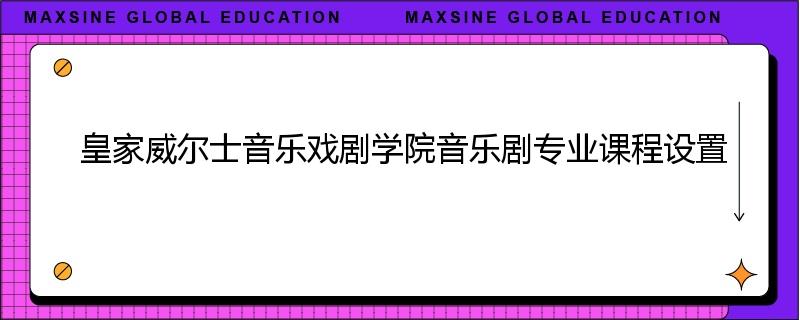 皇家威尔士音乐戏剧学院音乐剧专业课程设置