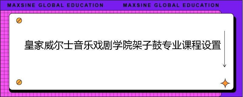 皇家威尔士音乐戏剧学院架子鼓专业课程设置